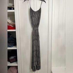 Black and white belted maxi by L’Agence